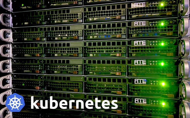 Photo Of Virtual Private Servers With Kubernetes Logo Overlaying